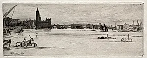 Old Westminster Bridge by James McNeill Whistler (American, 1834–1903)