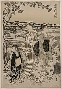 Omu the Parrot (from the series Seven Elegant Episodes from the Life of the Poetess Ono no Komachi) by Chōbunsai Eishi (Japanese, 1756–1829)