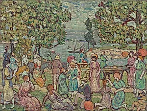 On the Beach, No. 3 by Maurice Prendergast (American, 1858–1924)