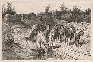 On the Road to Santa Fe by Peter Moran (American, 1841–1914)