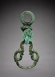 One of a Pair of Decorated Palanquin Hooks and Rings by Unknown Artist