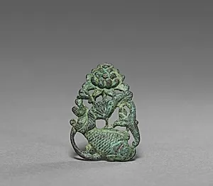 Ornament with Carp and Lotus Design by Unknown Artist