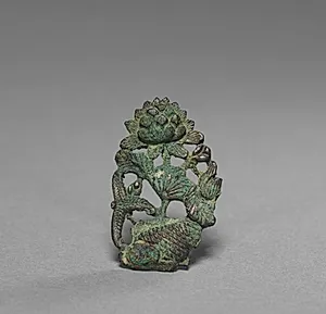 Ornament with Carp and Lotus Design by Unknown Artist
