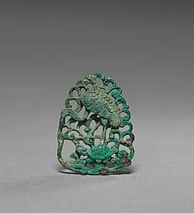 Ornament with Heron and Turtle Design by Unknown Artist