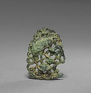 Ornament with Heron and Turtle Design by Unknown Artist