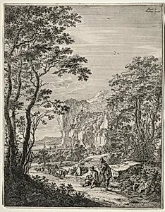 Ox-Cart. View between Ancona and Sinigaglia by Jan Both (Dutch, c. 1618–1652)