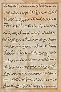 Page from Tales of a Parrot (Tuti-nama): text page by Unknown Artist
