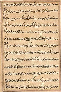 Page from Tales of a Parrot (Tuti-nama): text page by Unknown Artist