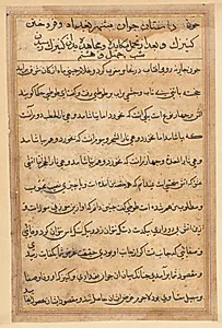Page from Tales of a Parrot (Tuti-nama): text page by Unknown Artist