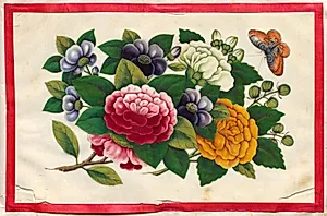 Painting Three from Illustrated Book of Flowers and Butterflies by Unknown Artist