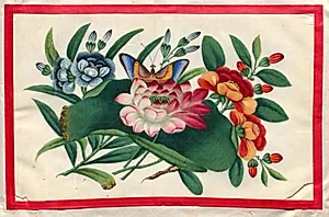 Painting Two from Illustrated Book of Flowers and Butterflies by Unknown Artist