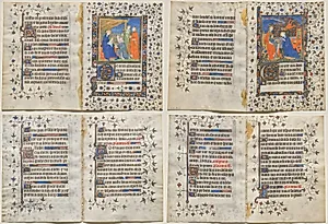 Pair of Bifolio from a Book of Hours: Adoration of the Magi and Coronation of the Virgin