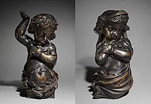 Pair of Bronze Statues: Autumn and Winter by Unknown Artist