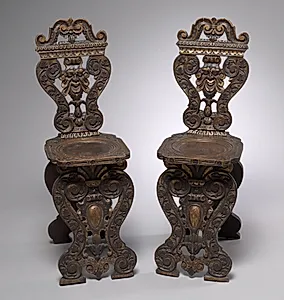Pair of Chairs, Sgabello type by Unknown Artist