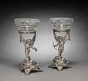Pair of Compotes and Stands by House of Fabergé (Russian, 1842–1918)