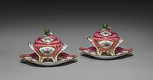 Pair of Covered Tureens on Stand (Paire de pots-à-oille) by Sèvres Porcelain Factory (French, est. 1756)