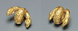 Pair of Earrings or Hair Ringlets with Ram Head by Unknown Artist