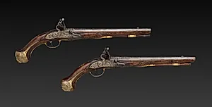 Pair of Flintlock Pistols by Unknown Artist