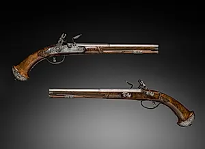 Pair of Flintlock Pistols by Gio Borgognone (Italian)