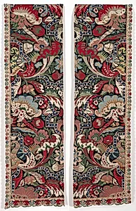 Pair of Needlework Bed Hangings in the Bizarre Style by Unknown Artist