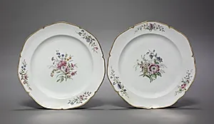 Pair of Plates (Assiettes) by Vincennes Porcelain Factory (France, 1740–56)