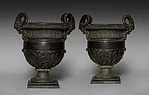 Pair of Urns with Satyr Heads by Unknown Artist