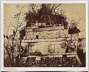 Palace of the Circus at Chicen-Itza (bas relief of tigers) by Claude-Joseph-Désiré Charnay (French, 1828–1915)