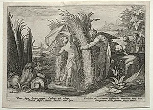 Pan Pursuing Syrinx by Hendrick Goltzius (Dutch, 1558–1617)