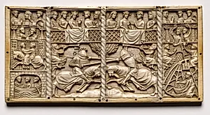 Panel from a Casket with Scenes from Courtly Romances by Unknown Artist