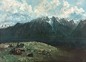 Panoramic View of the Alps, Les Dents du Midi by Gustave Courbet (French, 1819–1877)
