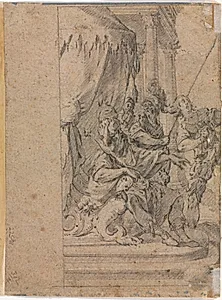 Panthea before Cyrus? (verso) by Michel Dorigny (French, 1617–1665)