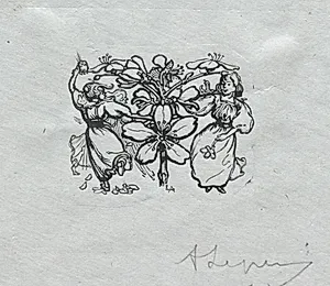 Paris Almanac, 1897:  Tail-piece, Spring by Auguste Louis Lepère (French, 1849–1918)