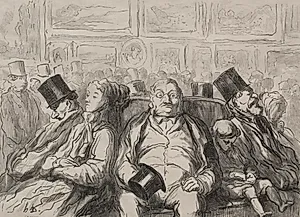 Paris, The Great Art Exhibition: A Moment of Rest in the Salon Carré by Honoré Daumier (French, 1808–1879)