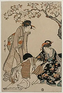 Parody of an Imperial Carriage Scene by Kitagawa Utamaro (Japanese, c. 1754–1806)