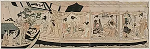 Party on the Pleasure Boat Kawaichimaru by Chōbunsai Eishi (Japanese, 1756–1829)