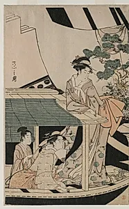Party on the Pleasure Boat Kawaichimaru by Chōbunsai Eishi (Japanese, 1756–1829)
