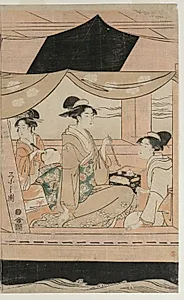 Party on the Pleasure Boat Kawaichimaru by Chōbunsai Eishi (Japanese, 1756–1829)