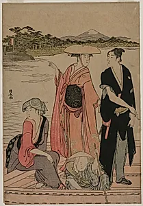 Passengers in a Ferry Boat on the Sumida River