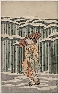 Passing the Bamboo Grove by Suzuki Harunobu (Japanese, 1724–1770)