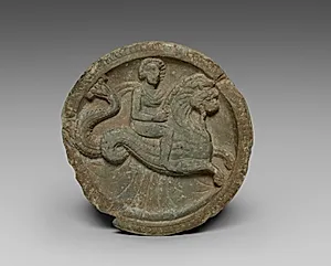 Patera with Man Riding Monster by Unknown Artist