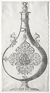 Pear-shaped Bottle with Trophy of Arms