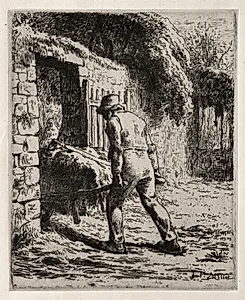 Peasant Returning from the Manure Heap by Jean-François Millet (French, 1814–1875)