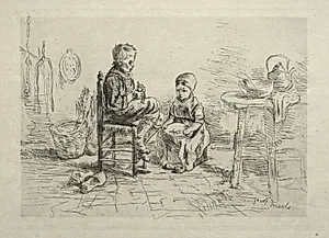 Peeling Potatoes by Jozef Israëls (Dutch, 1824–1911)
