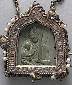 Pendant Icon with the Virgin "Dexiokratousa" by Unknown Artist