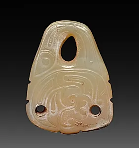 Pendant with Coiled Dragon and Fish by Unknown Artist