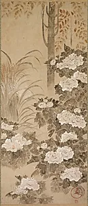 Peonies by Tatebayashi Kagei (Japanese, active mid-1700s)