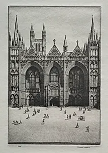 Peterborough Cathedral by Herbert Gordon Warlow (British, 1885–1942)