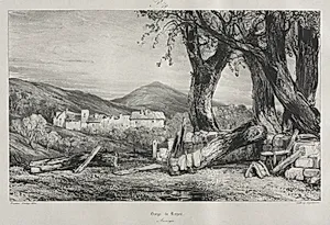 Picturesque and Romantic Journeys in Old France: Auvergne (vol. II), Gorge of Royat, Plate 79  by Eugène Isabey (French, 1803–1886)