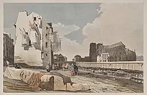 Picturesque Architecture in Paris, Ghent, Antwerp, Rouen:  Nôtre Dame, Paris, from the Quai St. Bernard by Thomas Shotter Boys (British, 1803–1874)