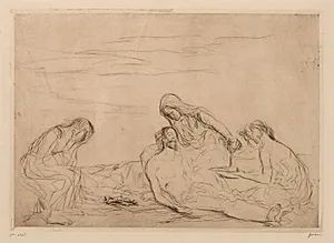 Pietà (third plate) by Jean Louis Forain (French, 1852–1931)